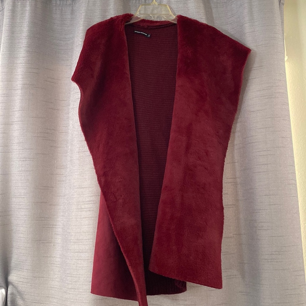 Uptown American Red Fur Vest